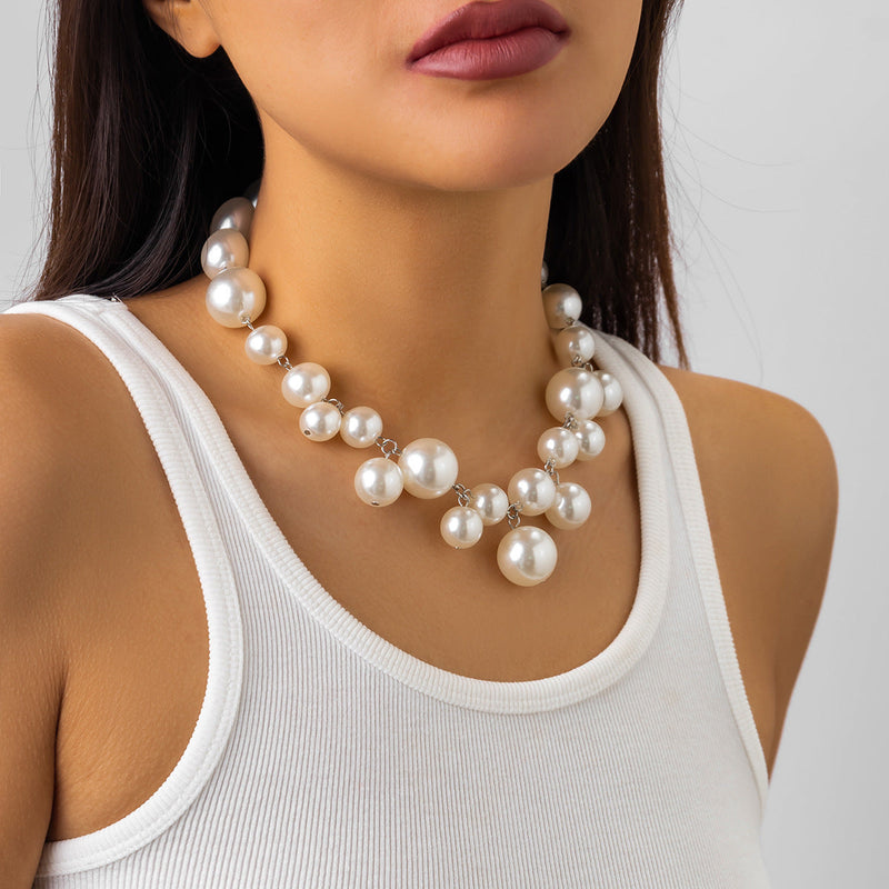 Chunky Choker Necklace Pearl Statement Necklace
