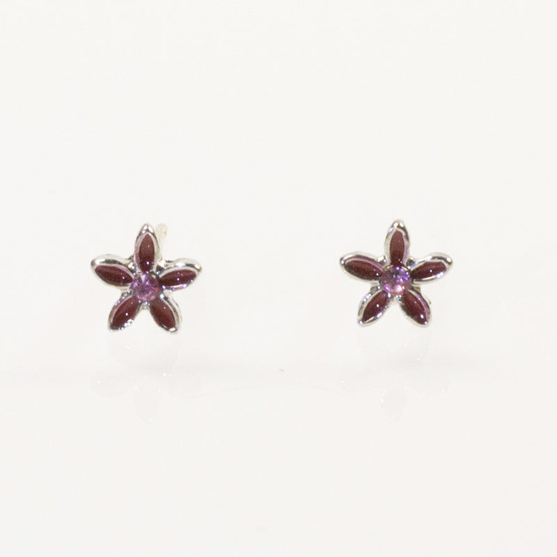 Rhinestone Flower Stud Earrings