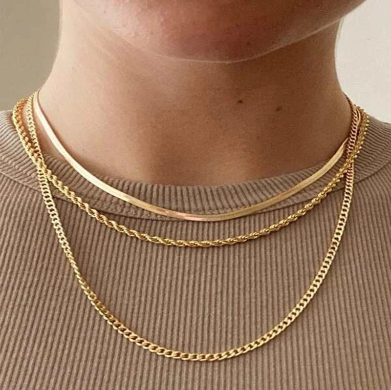 Vintage Twist Chain Necklace Multi-layer