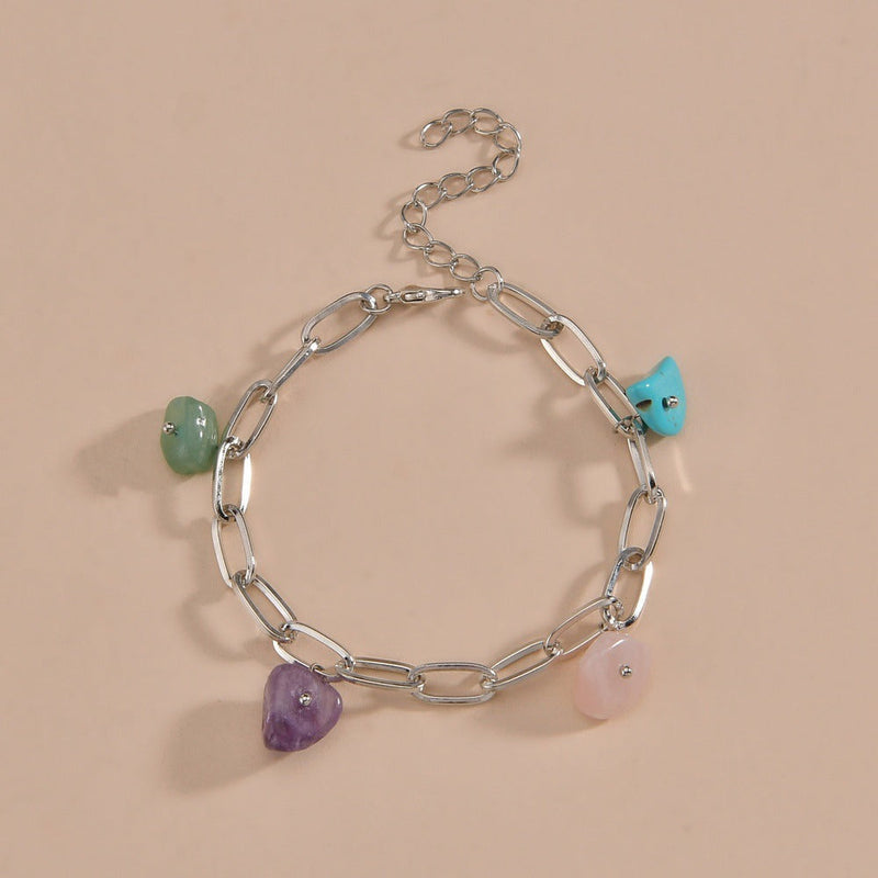 Irregular Natural Stone Charm Jewelry Bracelet