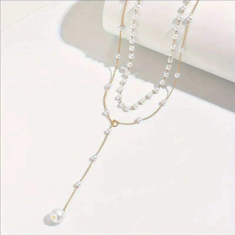 Pearl Tassel Layered Necklace