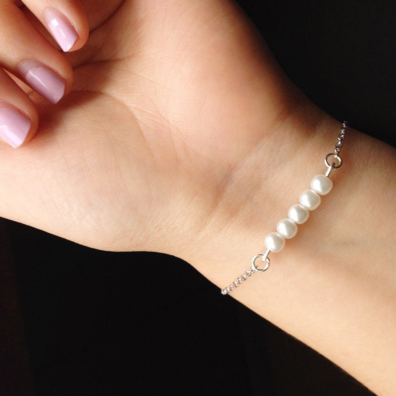 Pearl Chain Link Bracelet
