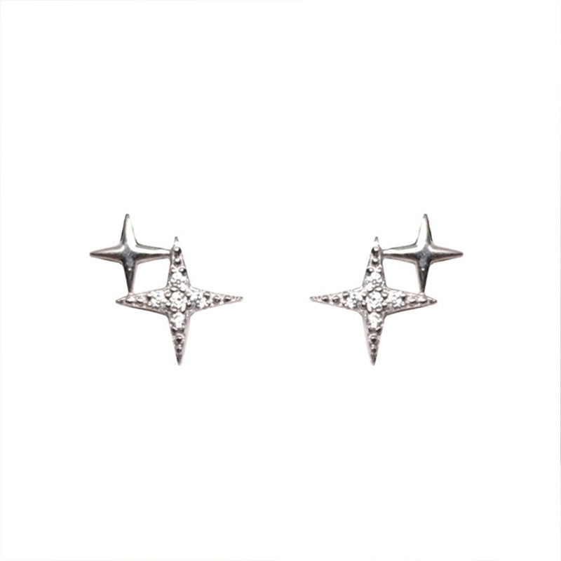 Inlaid Crystal Rhinestone Star Earrings