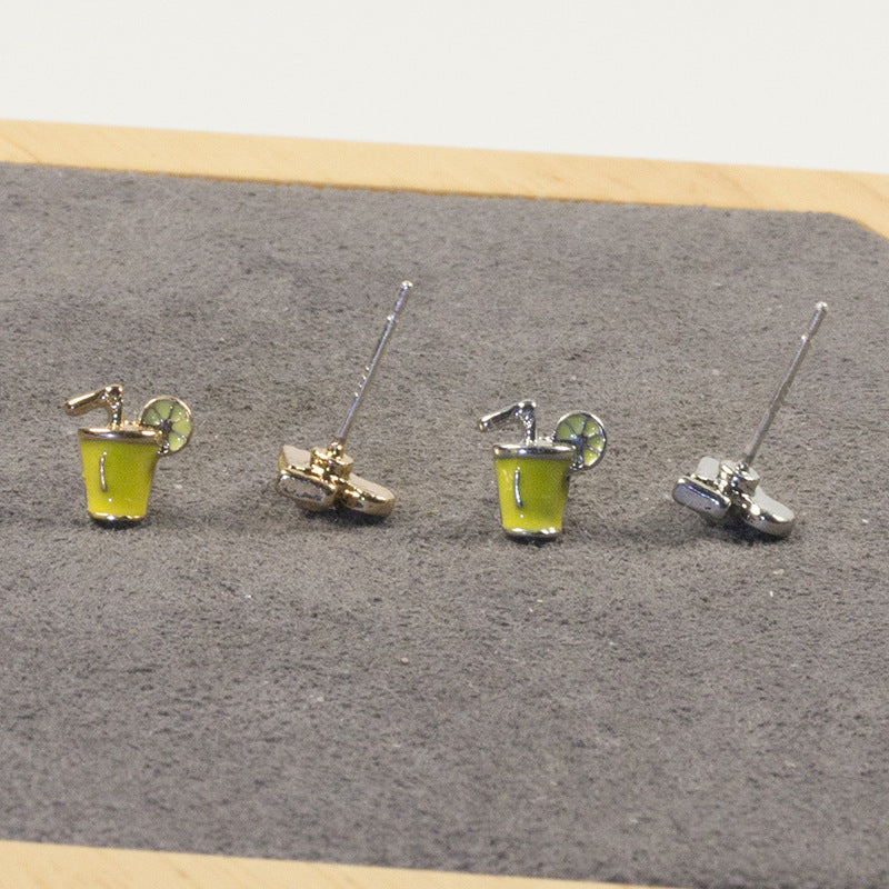 Cocktail flower stud earrings set