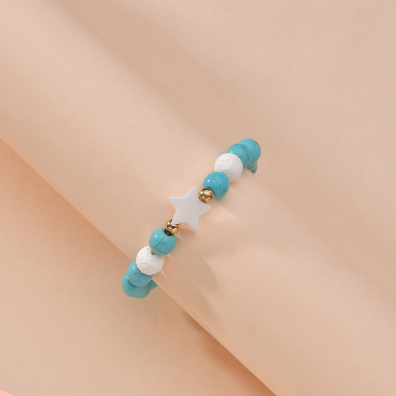 Turquoise Beaded Shell Star Bracelet
