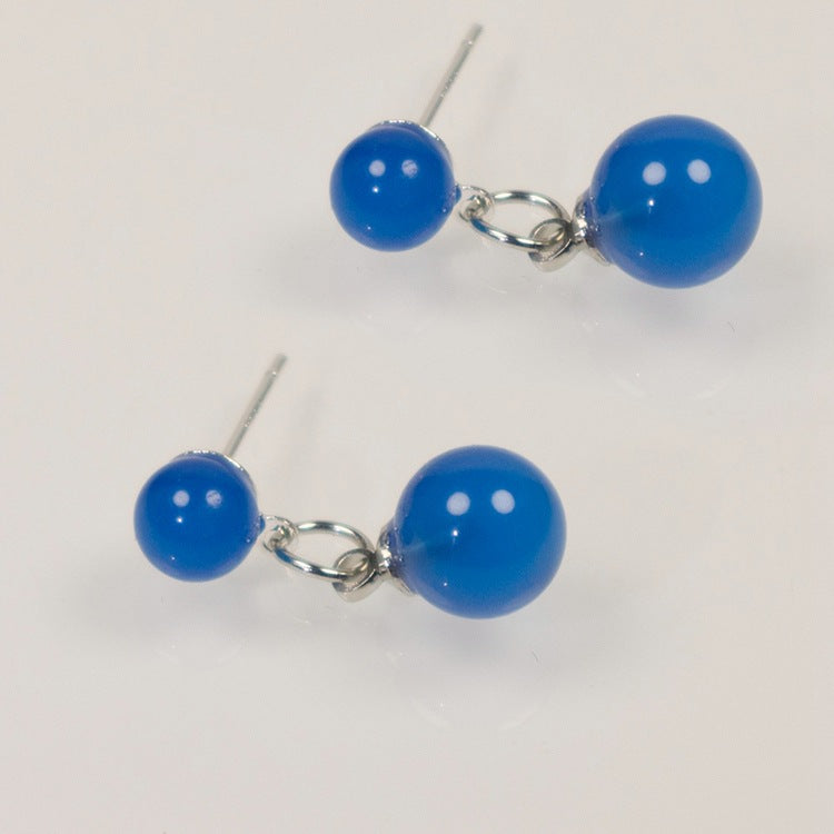 Multicolor Natural agate Raw Stone Earrings