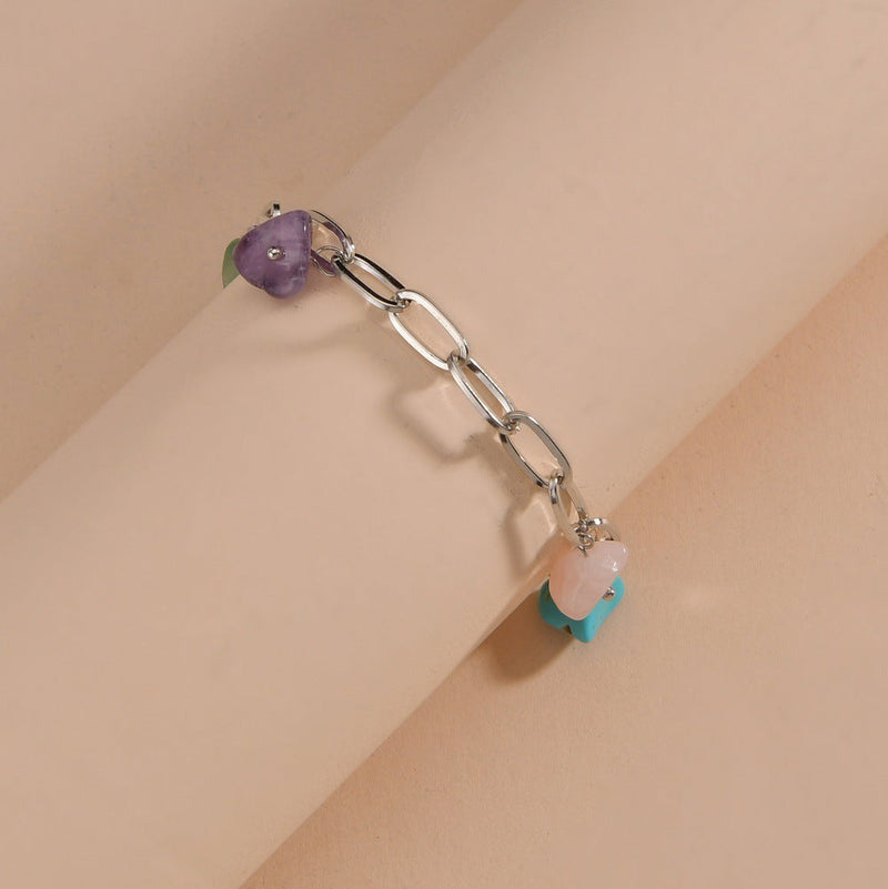 Irregular Natural Stone Charm Jewelry Bracelet