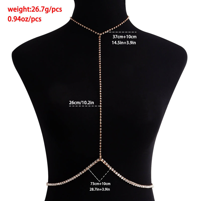 Sexy Body Rhinestone Chain Body Jewelry Multilayer Bikini Waist Chain