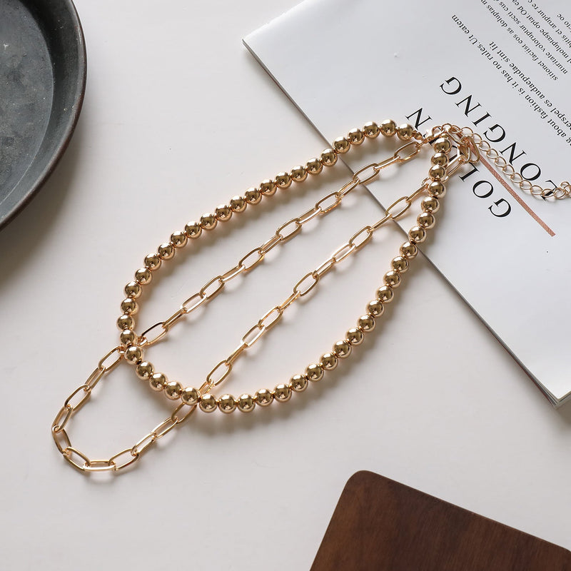 Multiple Paperclip Chain Layer Necklace