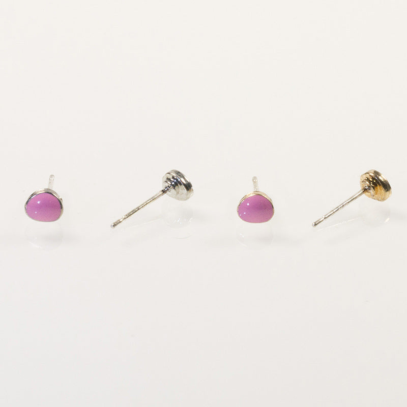 Pink Mini Emerald Stud Earring