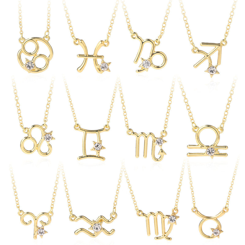Custom 12 Zodiac Necklace Horoscope Necklace