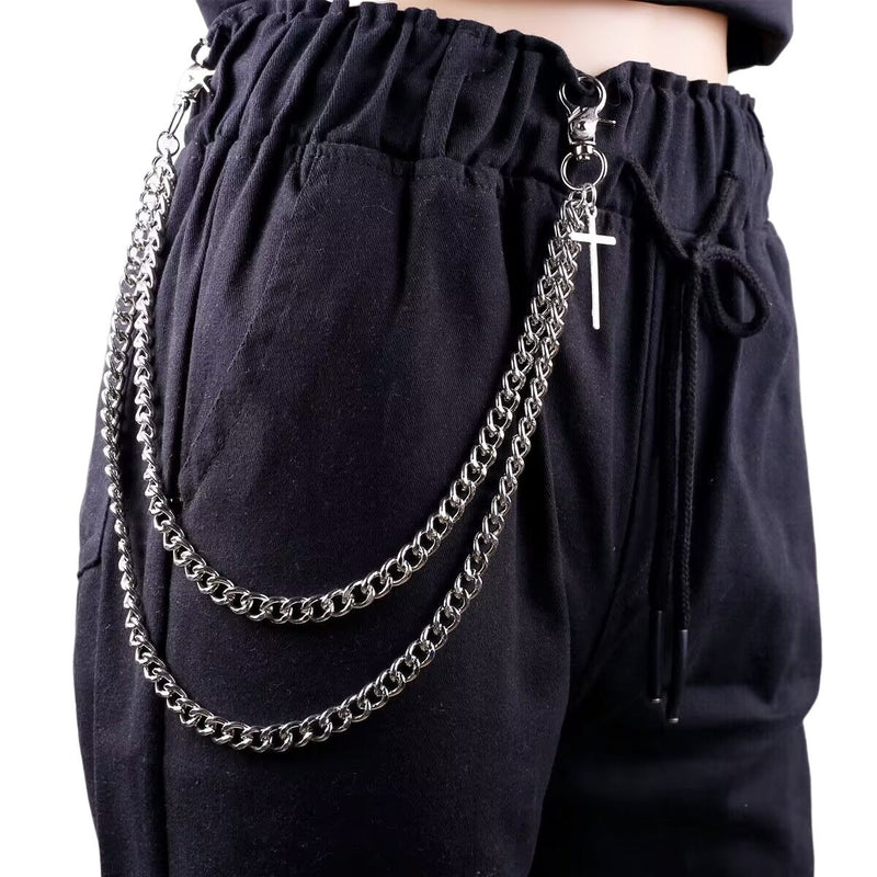 Punk Jewelry Hip Hop Double Layer Metal Body Chains