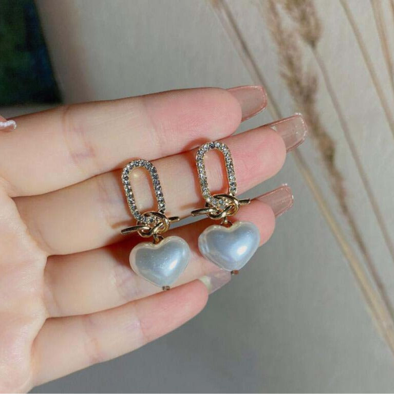 Pearl Geometric Stud Earrings