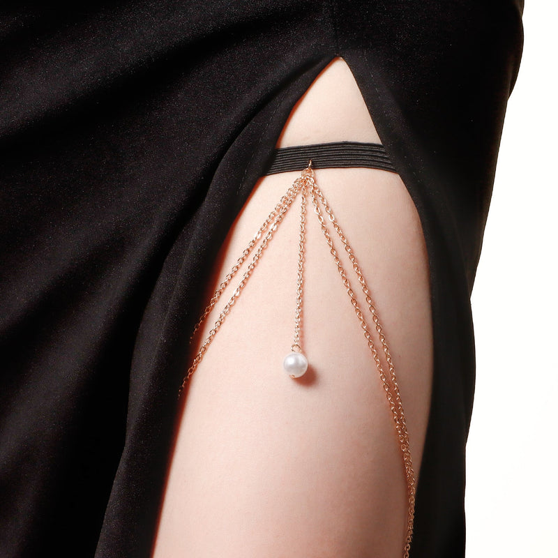 Sexy Casual Beach Pearl Leg Ring Body Chain