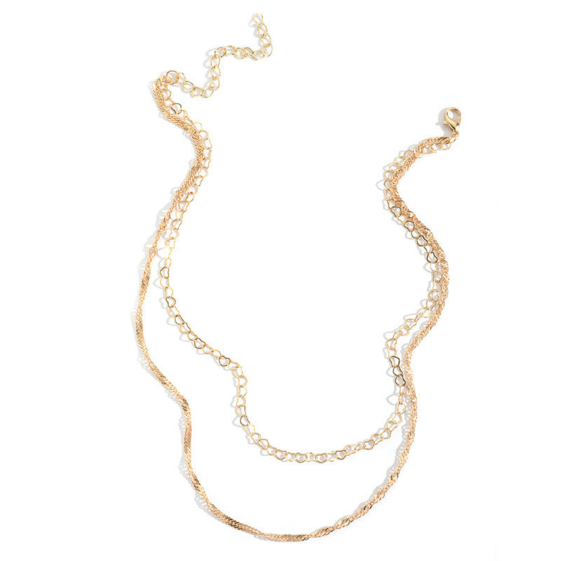 ChunkyTwist Chain Heart Layers Chain Necklaces