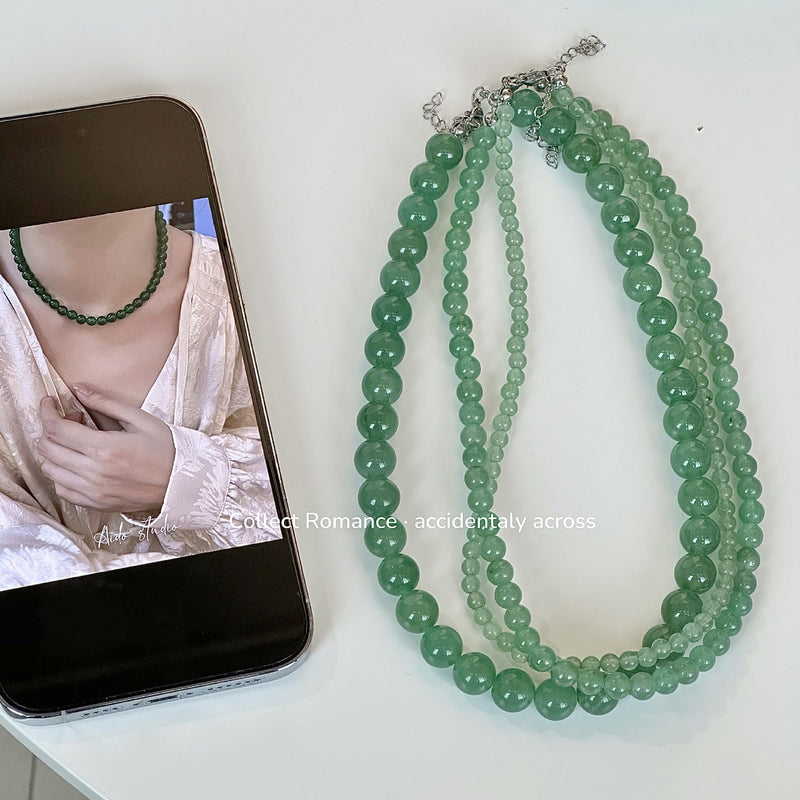 Nature Stone Aventurine Beaded Necklace