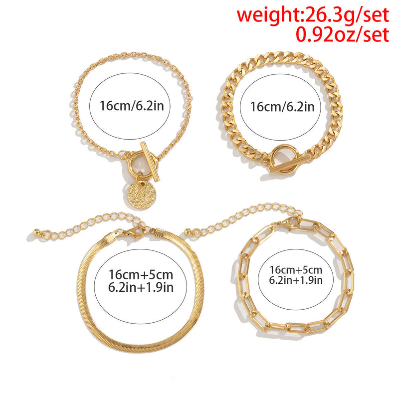 Multi-Layer Chunky Chain Bracelet Set