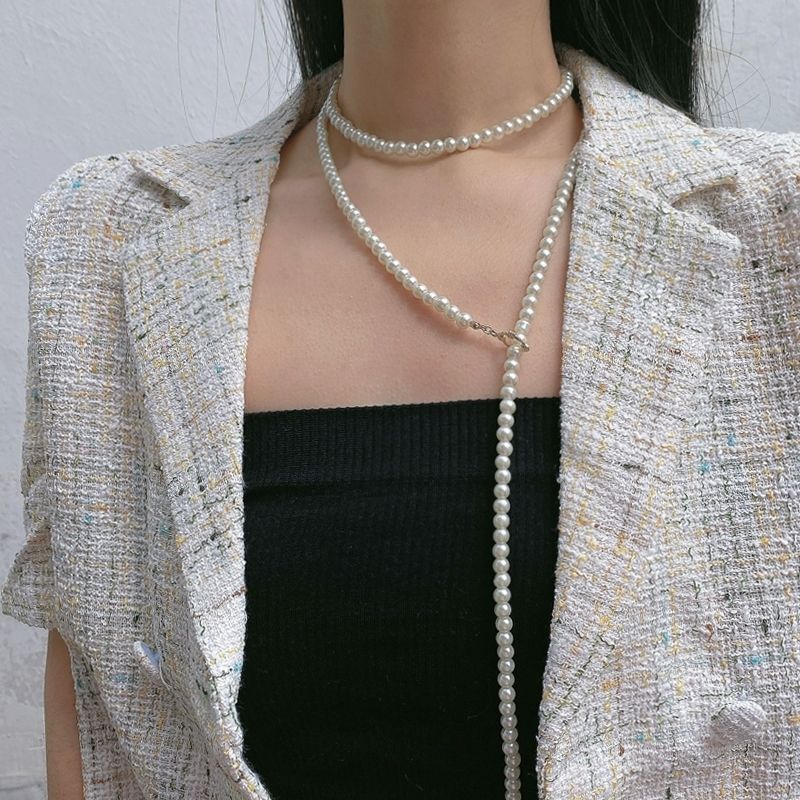 Long Pearl Necklace Costume Pearl Jewelry