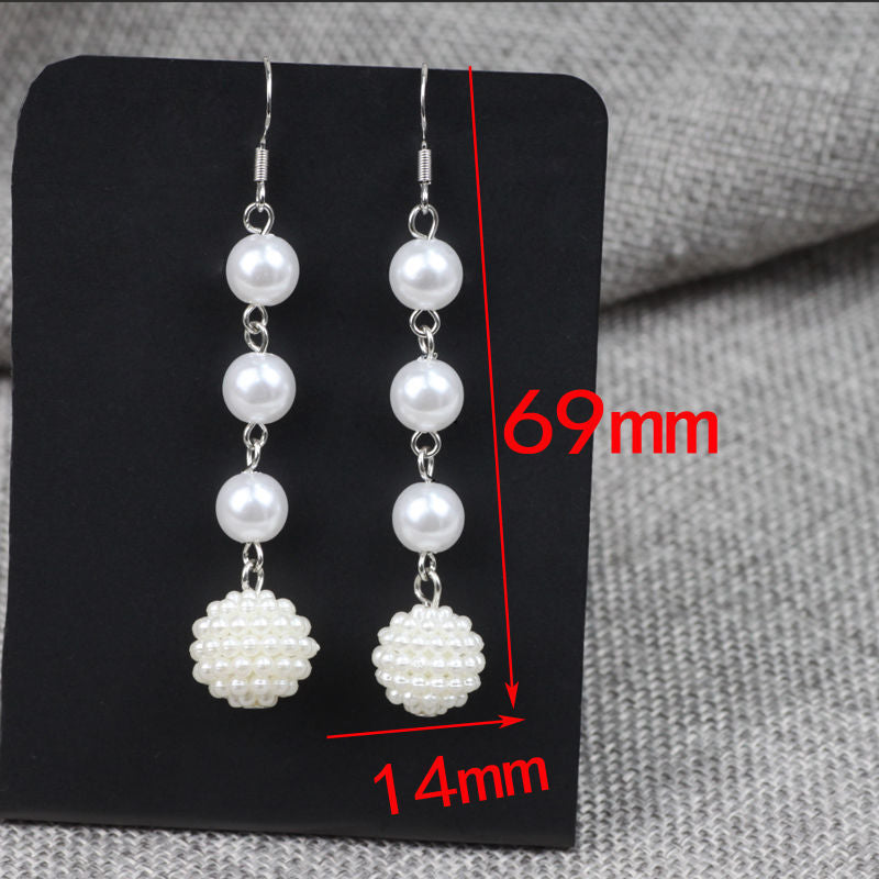 Elegant Women Long Tassel Pearl Earrings