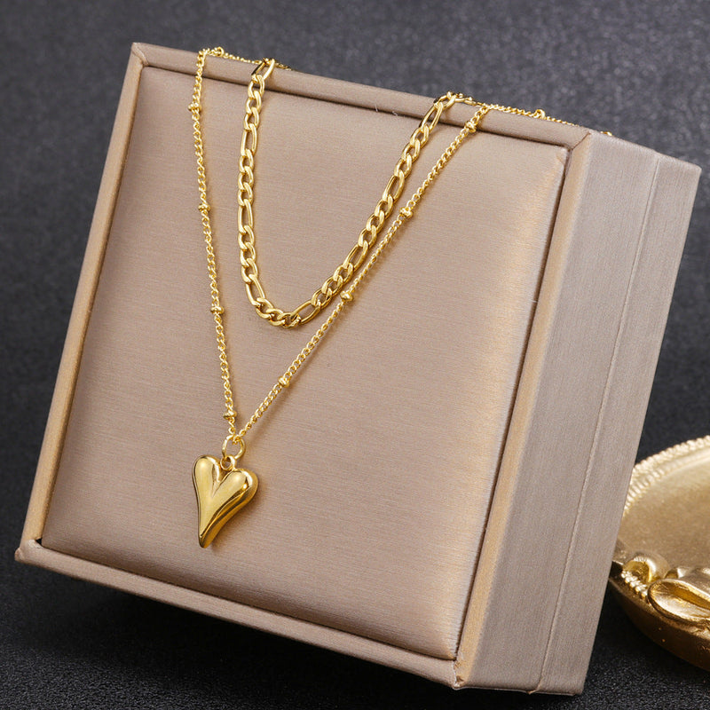 Double Layered Paperclip Chain Necklace