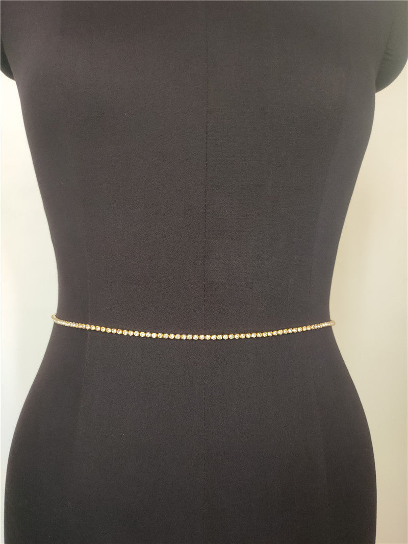 Sexy Body Jewelry Multilayer Rhinestone Waist Chain for Women