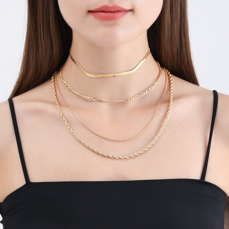 Multi layer Chain Necklace Punk Popular Short Choker