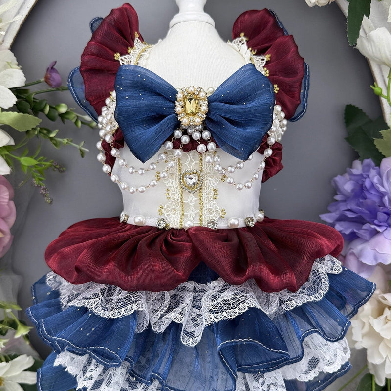 Handmade Luxury Dog Dress Royal Style Lace Tutu