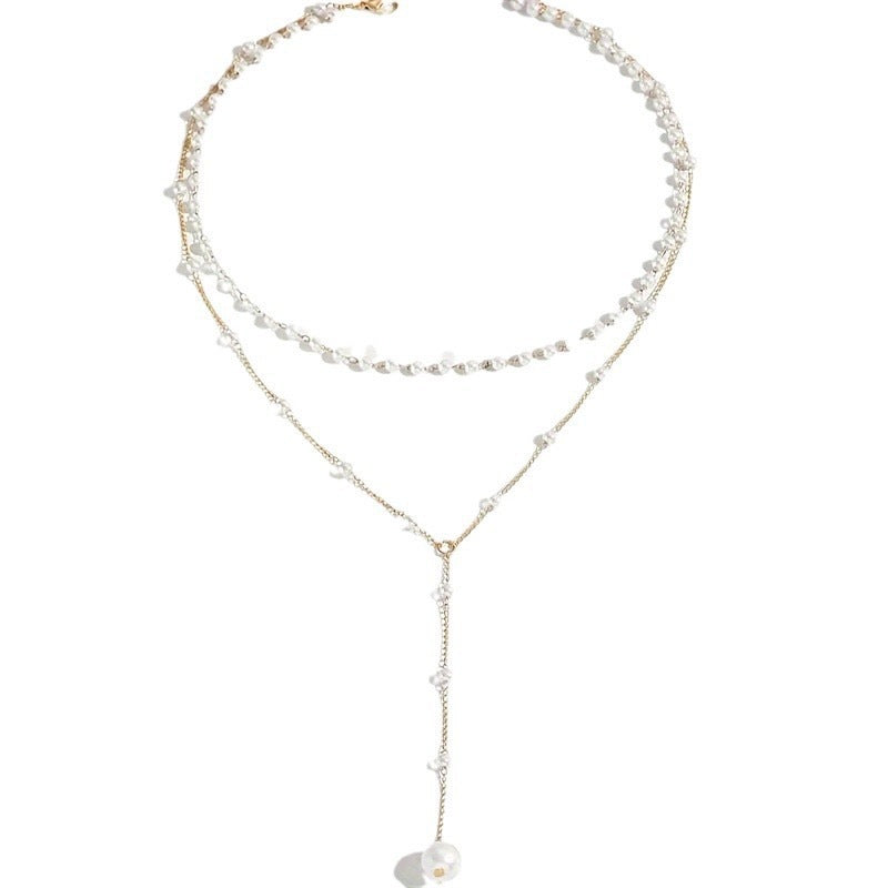 New Pearl Necklace Tassel Layered Necklace
