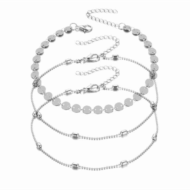 Layer Sequin Chain Anklet Bohemia Women Anklet