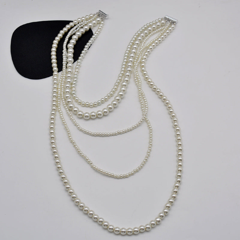 Ladies Multi Layer Necklace Pearl Bead Chain Design