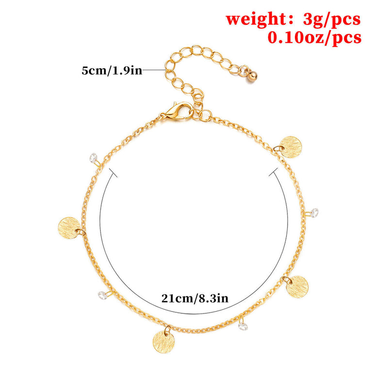 Small Round Disc Anklets Bracelet