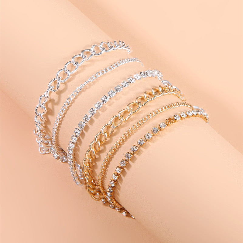 Multi Layer Summer Rhinestone Chain Foot Jewelry