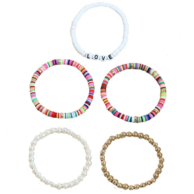 Bohemian Colorful Elastic Beaded Bracelet for Women