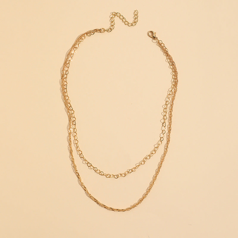 ChunkyTwist Chain Heart Layers Chain Necklaces