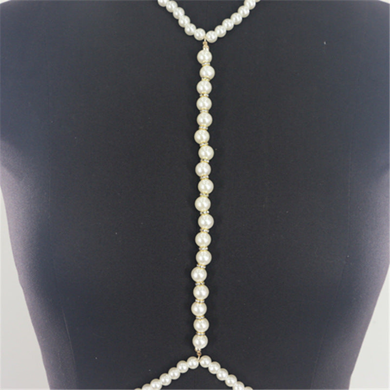 Women sexy pearl body Chain