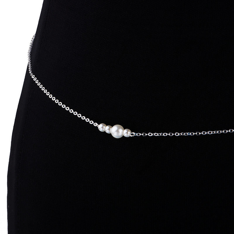 Beach Pearl Simple Women Waist Belly Sexy Fashion Jewelry Body Chain