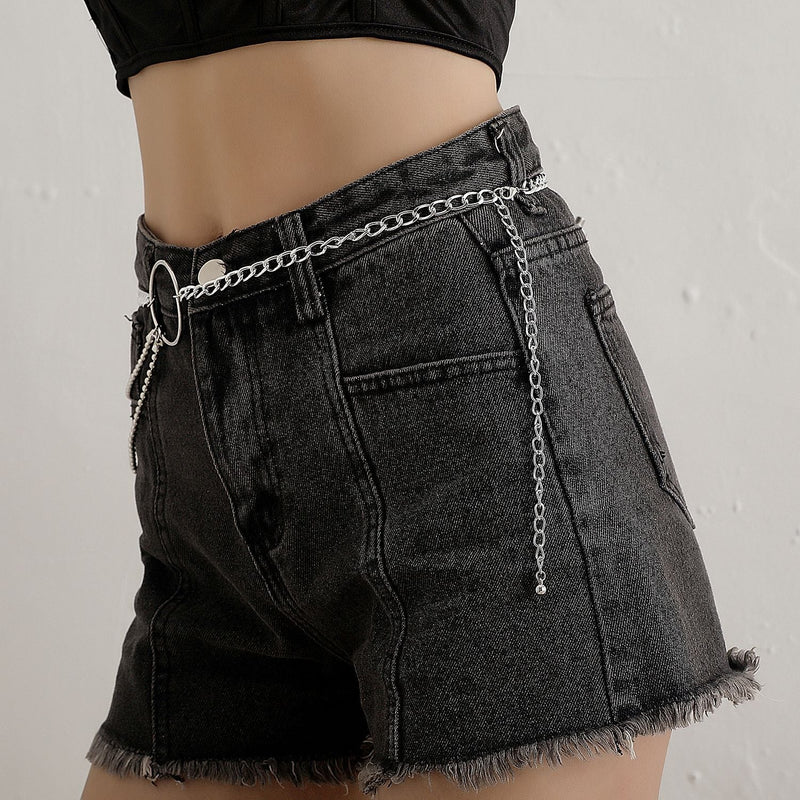 Hip Hop Punk Jewelry Retro Double Layer Metal Trouser Chain Waist Chain