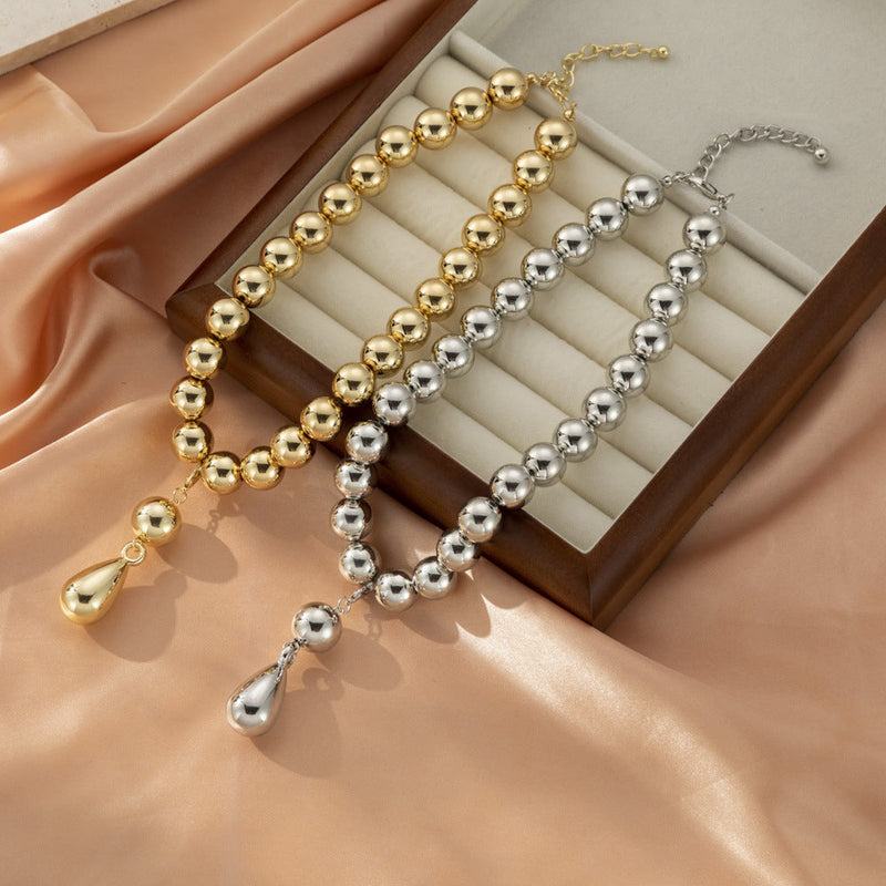 Punk Metallic Beaded Chunky Necklace