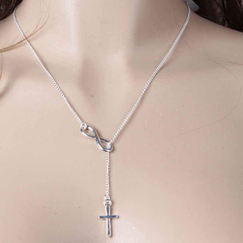 Infinity Cross Pendant Necklace for Women