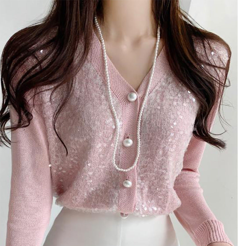 Imitation Long Glass Pearl Necklace