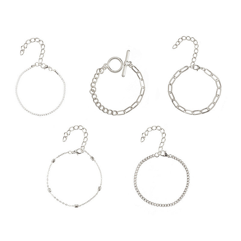 Multi-layer Rhinestone Chain Geometric Hollow Heart Bracelet