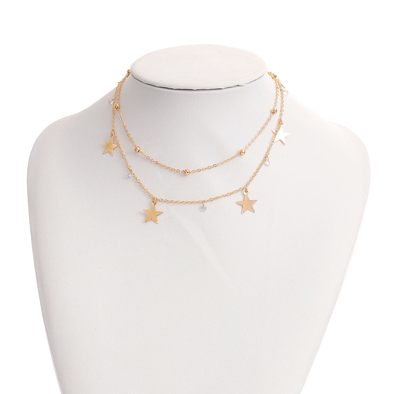Star Charm Double Chain Necklace