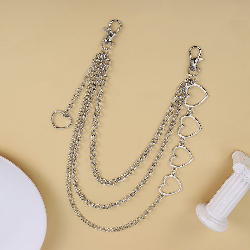 Hip Cool Metal Love Multi-layer Waist Chain