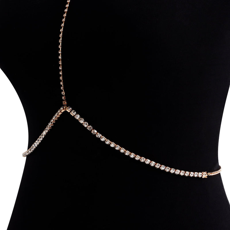 Sexy Body Rhinestone Chain Body Jewelry Multilayer Bikini Waist Chain