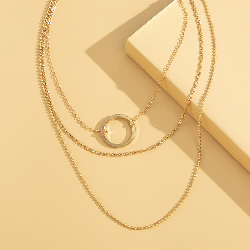 Simple Ring Double-layer Necklace Layered