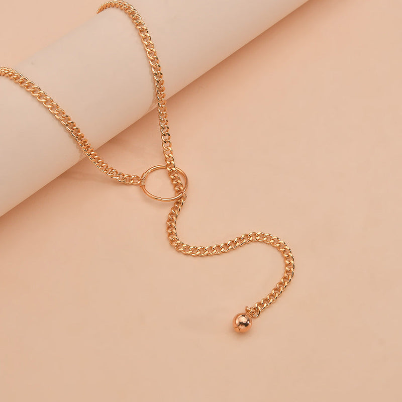 Drop Tassel Choker Necklace Long Thin Chain