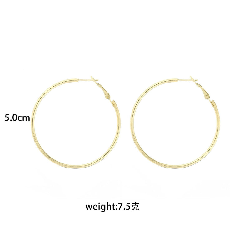 Classic Round Circle Big Hoop Earrings