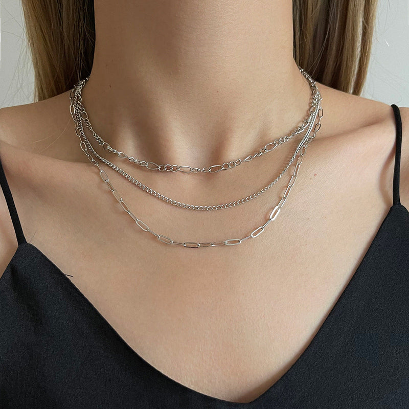 Paperclip Chain Layer Necklace for Women
