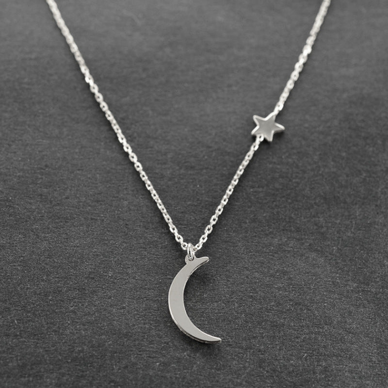 Moon Star Pendant Necklace Woman