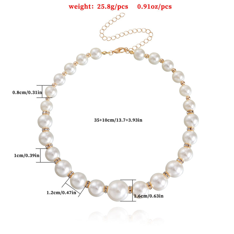 Handmade Big Chunky White Pearl Choker Necklace for Women